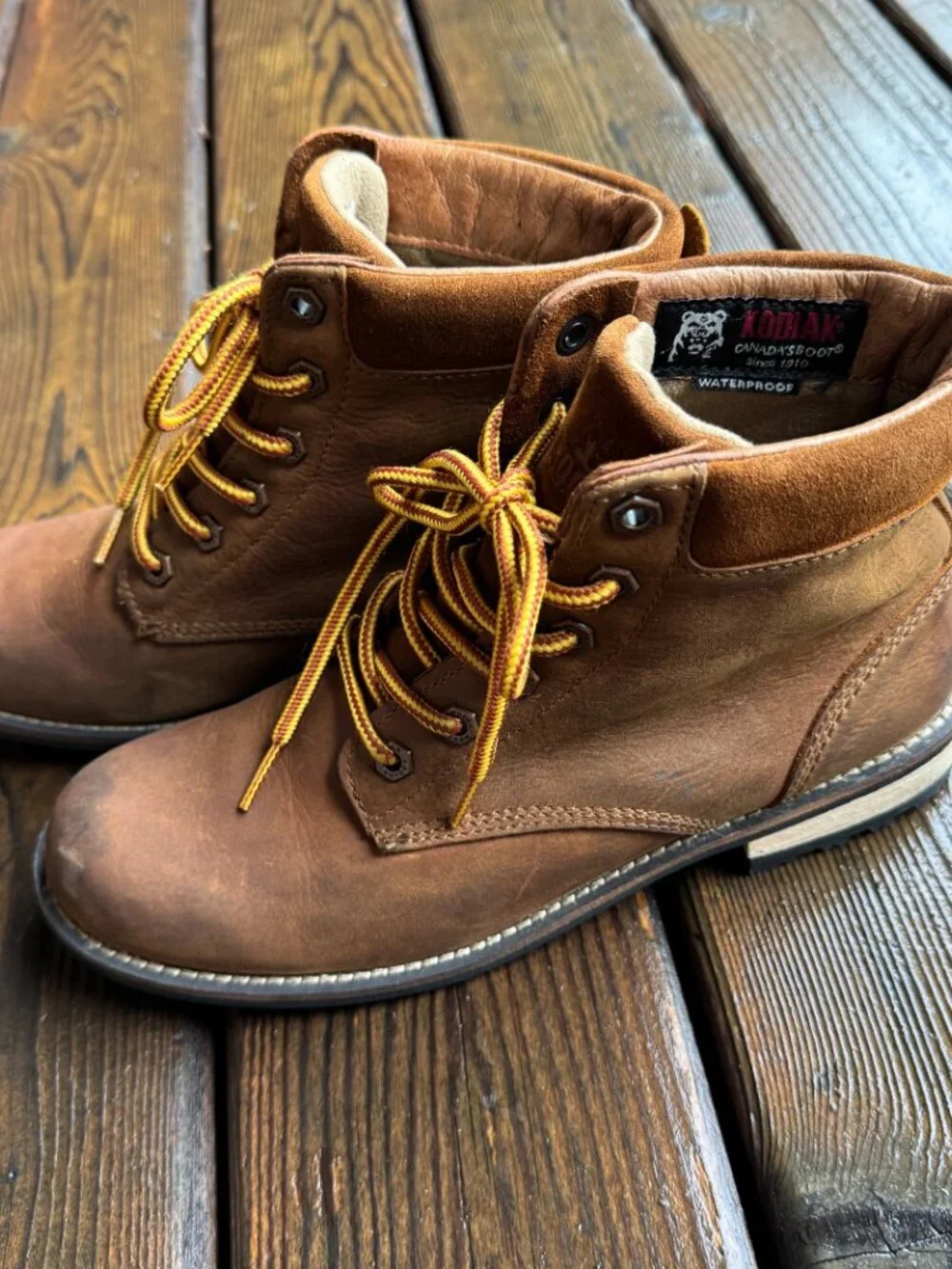 Kodiak Camel Color Waterproof Leather Lace Up Boots in Women's 9 - Picture 5 of 11